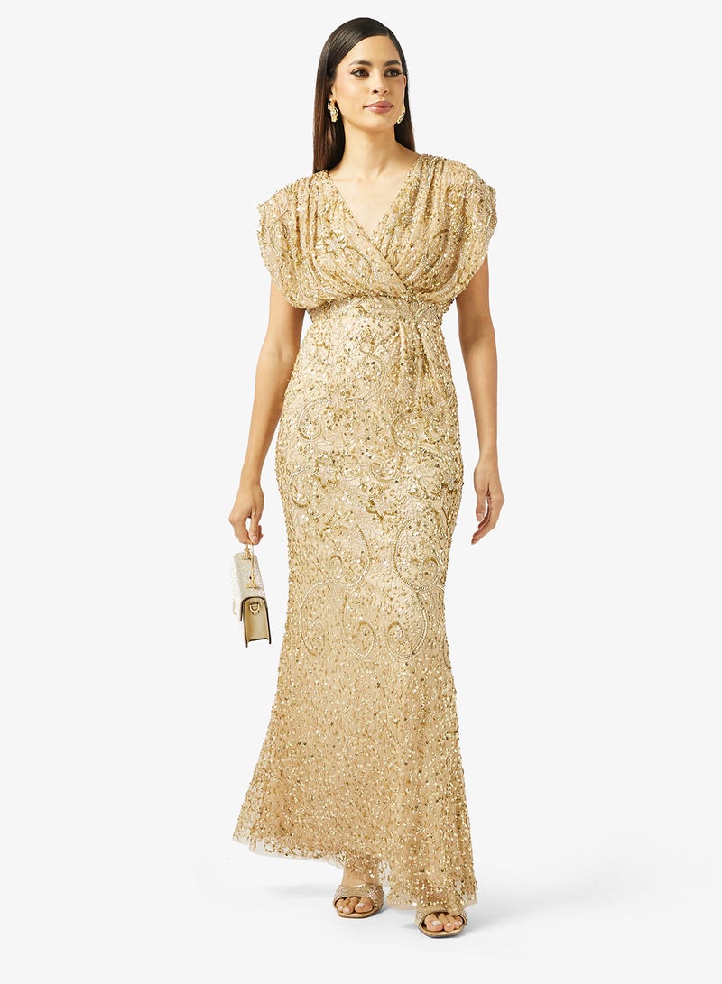 بيوت فستان ماكسي مزين بلفّة - Image 4